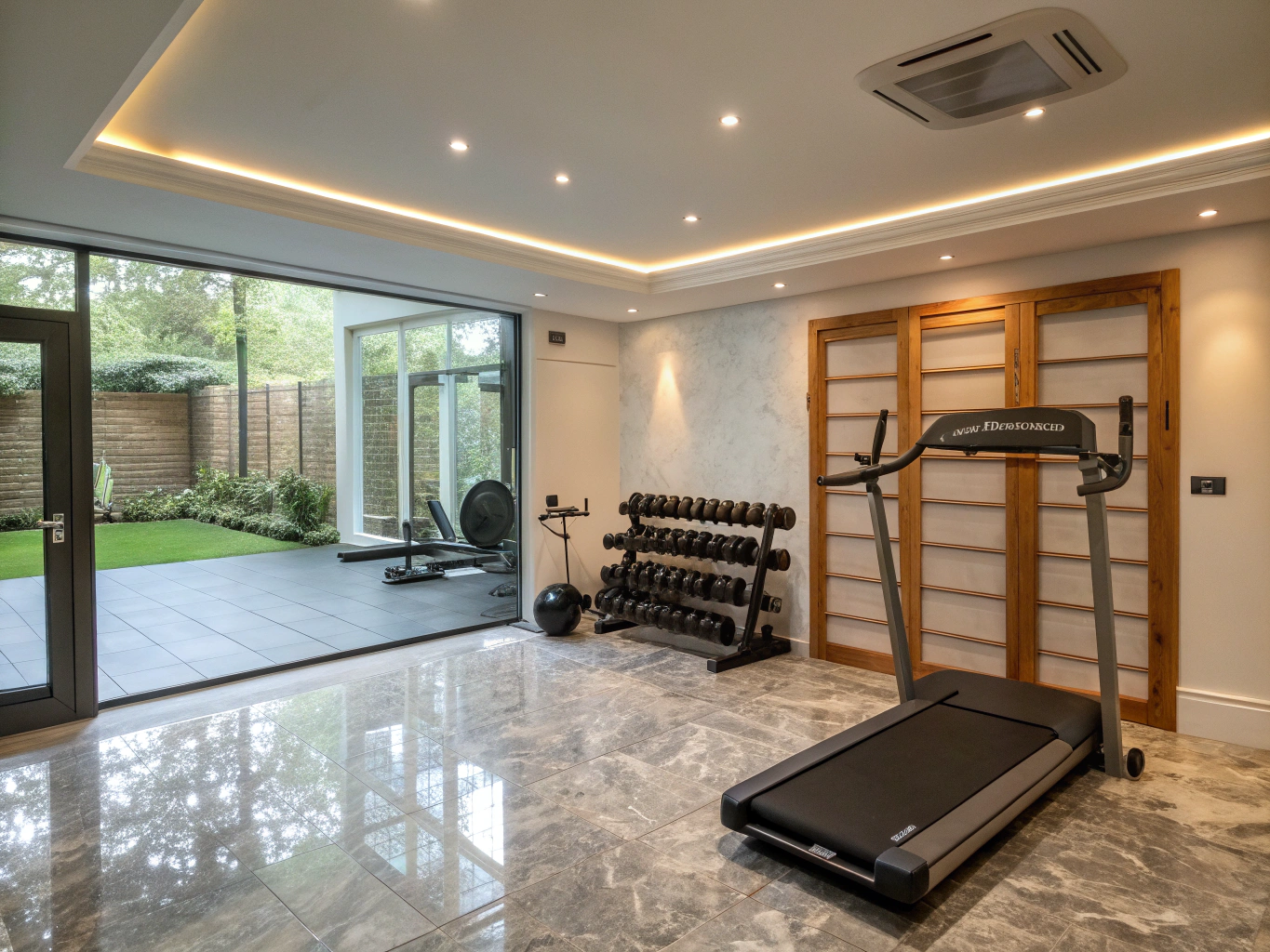 Example design inspiration: finished basement home gym